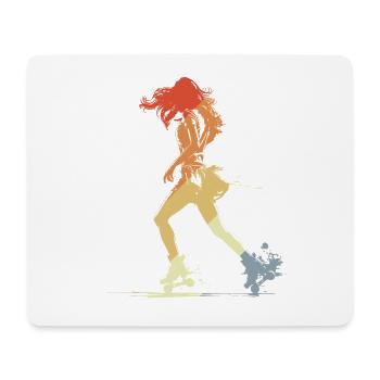 Roller Skating Girl Grafik - Mousepad (Querformat) - Weiß - Vorne