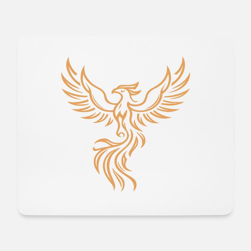 Phönix Majestätische Stammeskunst Vogel Feuer Symbol - Mousepad (Querformat) - Weiß