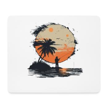 Fischen Grafik - Mousepad (Querformat) - Weiß - Vorne