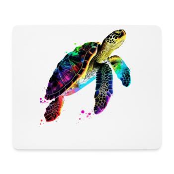 Turtle Colorful Popart Reptile Cute Turtles - Mouse Pad (horizontal) - white - Front