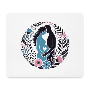 Werdende Eltern Schwangerschaft Mutterschaft Blumengeschenke - Mousepad (Querformat) - Weiß - Vorne