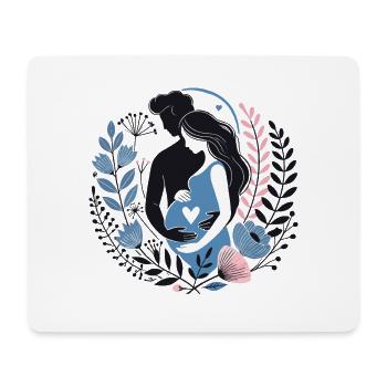 Les futurs parents adoptent le design de fleur d’amour de cœur - Tapis de souris (format paysage) - blanc - Devant