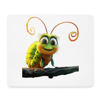 Chenille Drôle Larve Cadeau Mignon Chenille Verte - Tapis de souris (format paysage) - blanc - Devant