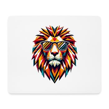 Géométrique Cool Polygon Lion Lunettes de soleil Art graphique - Tapis de souris (format paysage) - blanc - Devant