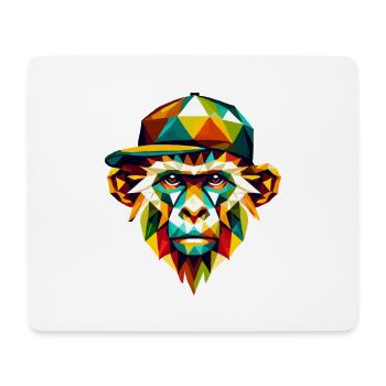 Geometrische Affenkunst Cooles buntes Hipster-Design - Mousepad (Querformat) - Weiß - Vorne