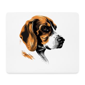 Beagle Chiot Beagles Chien mignon Beagle anglais - Tapis de souris (format paysage) - blanc - Devant