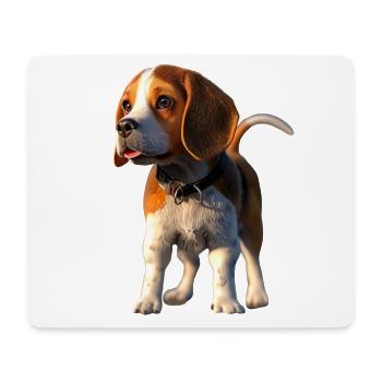 Beagle Chiot Beagles Chien mignon Beagle anglais - Tapis de souris (format paysage) - blanc - Devant
