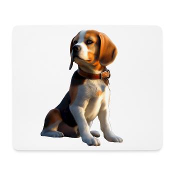 Beagle Chiot Beagles Chien mignon Beagle anglais - Tapis de souris (format paysage) - blanc - Devant