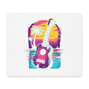 Ukulele 80er Jahre Look - Mousepad (Querformat) - Weiß - Vorne
