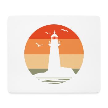 Leuchtturm im Sonnenuntergang - Mousepad (Querformat) - Weiß - Vorne
