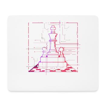 Schachfiguren Skizze Retrowave - Mousepad (Querformat) - Weiß - Vorne