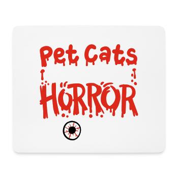 Horrorfilm und Katze - Mousepad (Querformat) - Weiß - Vorne