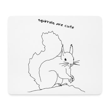 Eichhörnchen süß, lineart - Mousepad (Querformat) - Weiß - Vorne