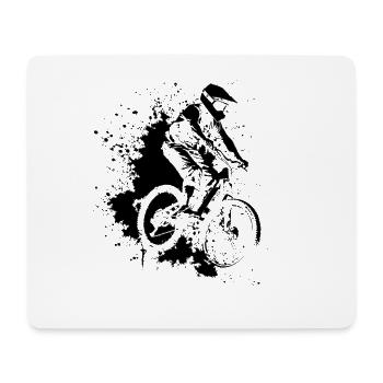 Mountainbiking Zeichnung - Mousepad (Querformat) - Weiß - Vorne