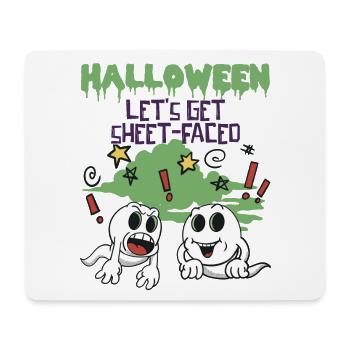 Halloween - Let's get Sheet-Faced - Mousepad (Querformat) - Weiß - Vorne