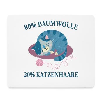 Chats, Poils de chat, Amoureux des chats, - Tapis de souris (format paysage) - blanc - Devant