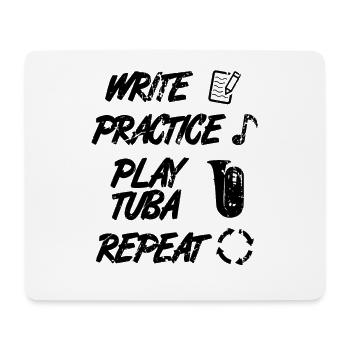 Motivierender Tuba Spruch - Mousepad (Querformat) - Weiß - Vorne