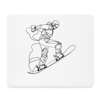 Snowboarder Line Art - Mousepad (Querformat) - Weiß - Vorne