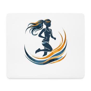 Grafik Läuferin - Mousepad (Querformat) - Weiß - Vorne