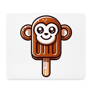 An ice cream in the shape of a smiling monkey - Mouse Pad (horizontal) - white - Front