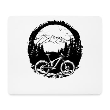Mountain Biker Drawing - Mouse Pad (horizontal) - white - Front