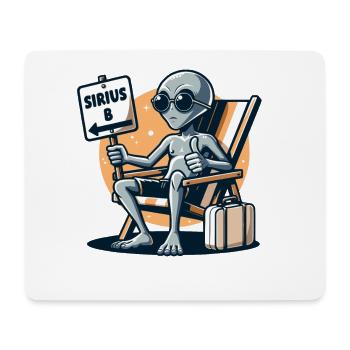 Alien « Sirius B » Guide de l’auto-stoppeur Illustration de dessin animé - Tapis de souris (format paysage) - blanc - Devant