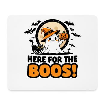 Halloween Ghost Pumpkin Black Cat Witch Hat Boo - Mouse Pad (horizontal) - white - Front