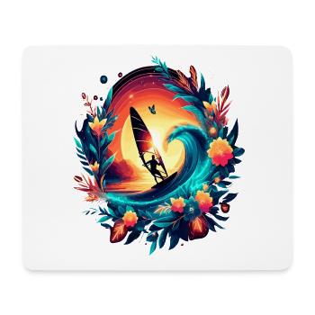 Véliplanchiste Tropical Sunset tro - Tapis de souris (format paysage) - blanc - Devant