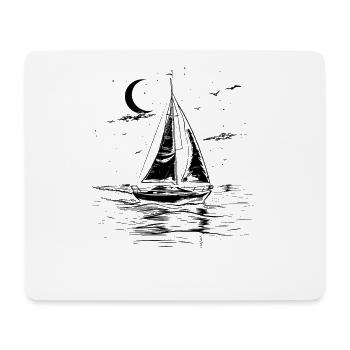 Segeln Skizze - Mousepad (Querformat) - Weiß - Vorne