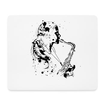 Saxophonistin Streetart - Mousepad (Querformat) - Weiß - Vorne