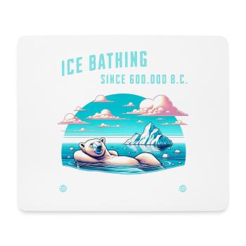 Relaxed polar bear while bathing in the Arctic - Mouse Pad (horizontal) - white - Front