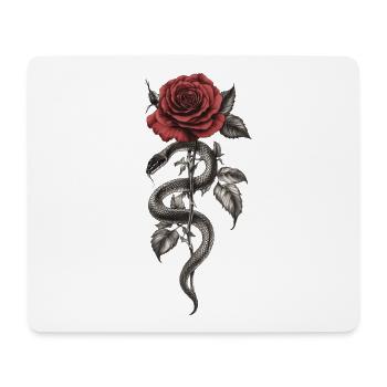 Natter Rose Blumen Ästhetik Schlange Geschenk - Mousepad (Querformat) - Weiß - Vorne