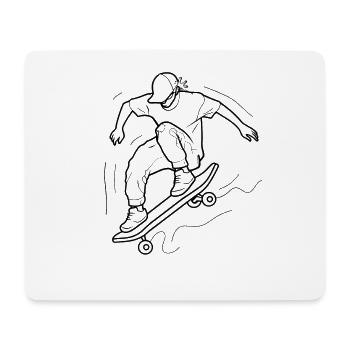 Skateboarder Drawing - Mouse Pad (horizontal) - white - Front