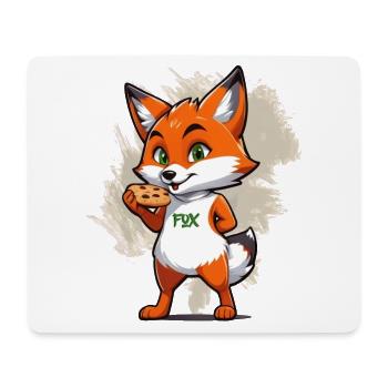 Fox with biscuits - Mouse Pad (horizontal) - white - Front