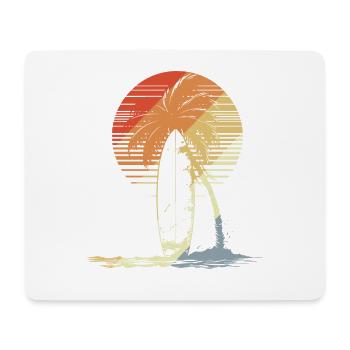 Planche de surf Vintage - Tapis de souris (format paysage) - blanc - Devant