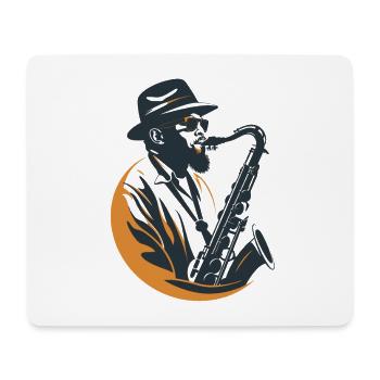 Saxophonist Graphics - Mouse Pad (horizontal) - white - Front