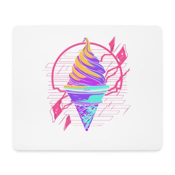 Cornet de crème glacée Synthwave - Tapis de souris (format paysage) - blanc - Devant