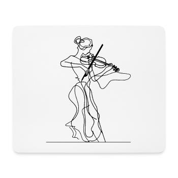 Violin Girl Drawing - Mouse Pad (horizontal) - white - Front