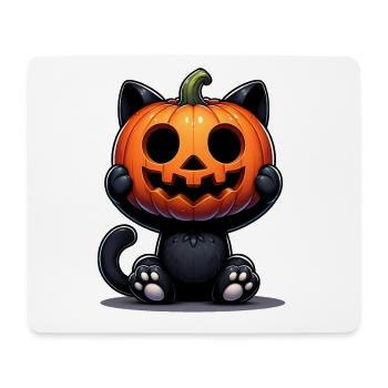 Süße Schwarze Katze Kürbis Halloween Design Kostüm - Mousepad (Querformat) - Weiß - Vorne