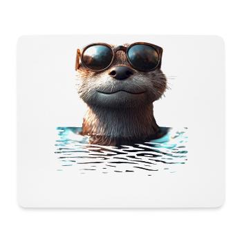 Loutre Loutre de mer Loutre Loutre Martre amour Loutre mignonne - Tapis de souris (format paysage) - blanc - Devant