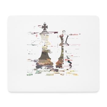 Chess Queen and King Graphic - Mouse Pad (horizontal) - white - Front