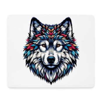 Wolf - Mousepad (Querformat) - Weiß - Vorne