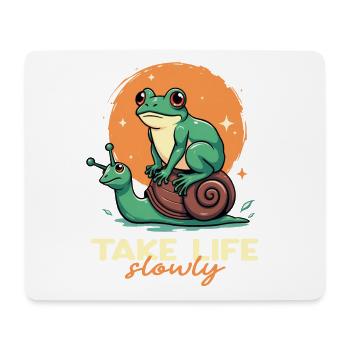 Take Life Slowly Relaxed Retro Chill Vibes Nature - Mouse Pad (horizontal) - white - Front