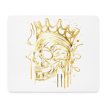 Schädel Goldener Totenkopf mit Krone Abstrakt - Mousepad (Querformat) - Weiß - Vorne