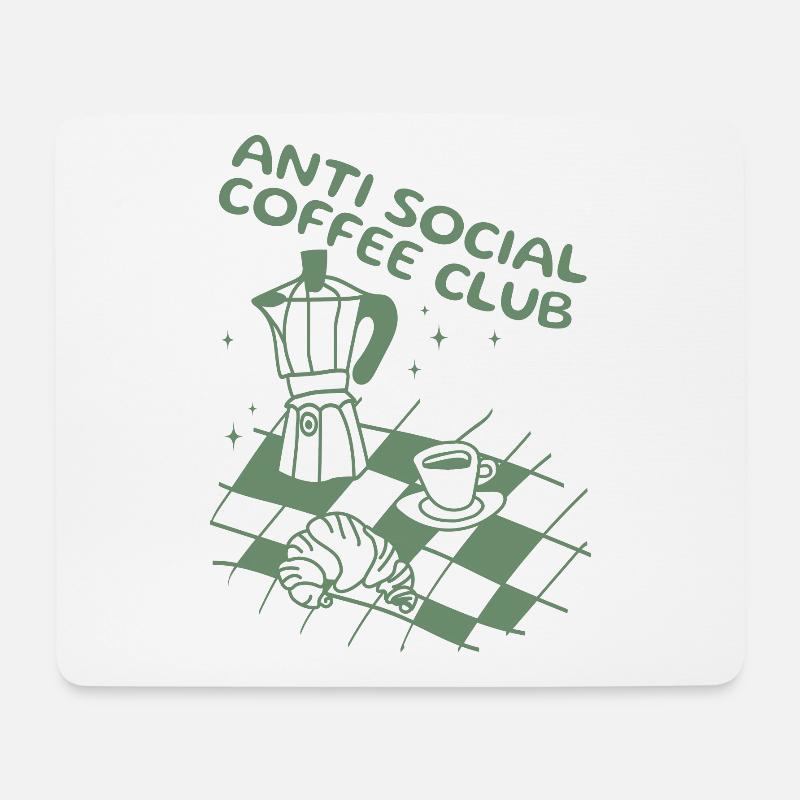 Anti Social Coffee Club - Mousepad (Querformat) - Weiß