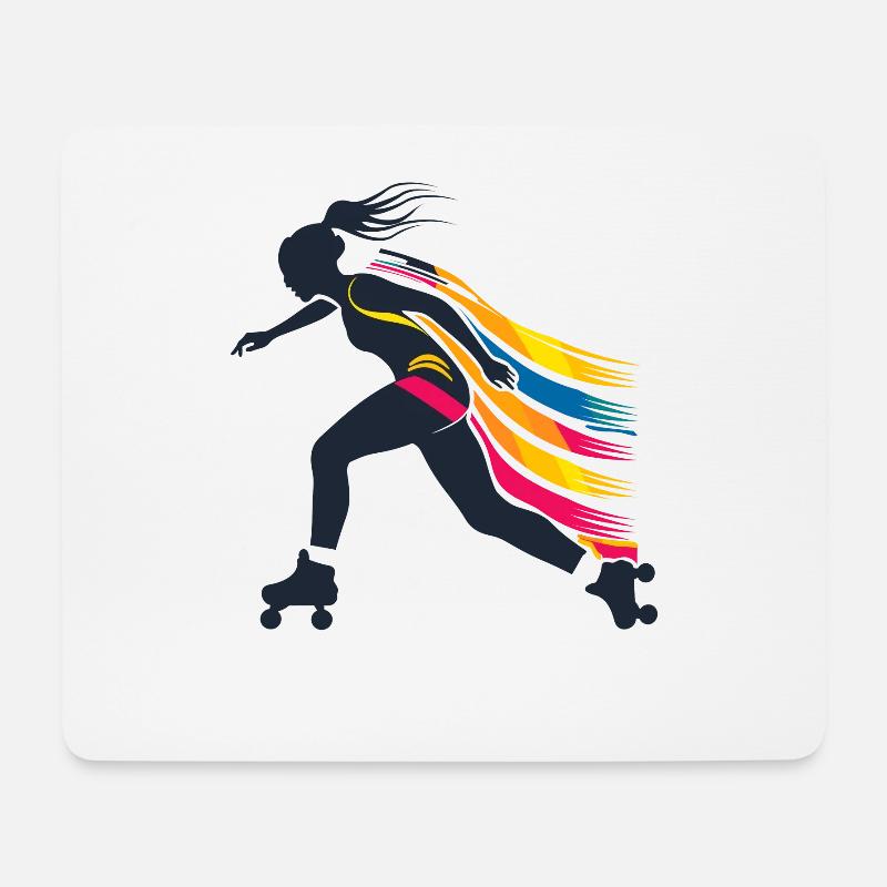 Rollschuhfahrerin - Mousepad (Querformat) - Weiß