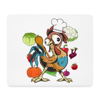 Poulet Coq Cuisinier Cuisiniers Cuisinier Arts culinaires Légumes - Tapis de souris (format paysage) - blanc - Devant