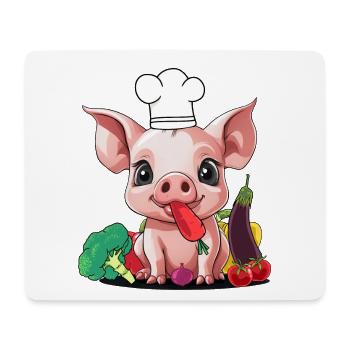 Cochon Légume Cuisinier Cuisinier Cuisinier Porcelet - Tapis de souris (format paysage) - blanc - Devant