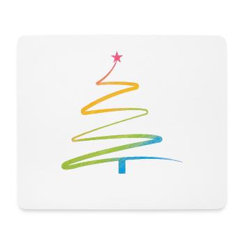 Regenbogen Weihnachtsbaum Aquarell - Mousepad (Querformat) - Weiß - Vorne