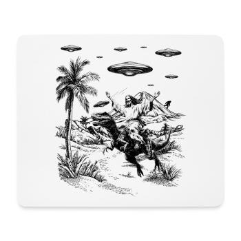 Jesus Dinosaur Fantasy Humor Religion Meme - Mouse Pad (horizontal) - white - Front